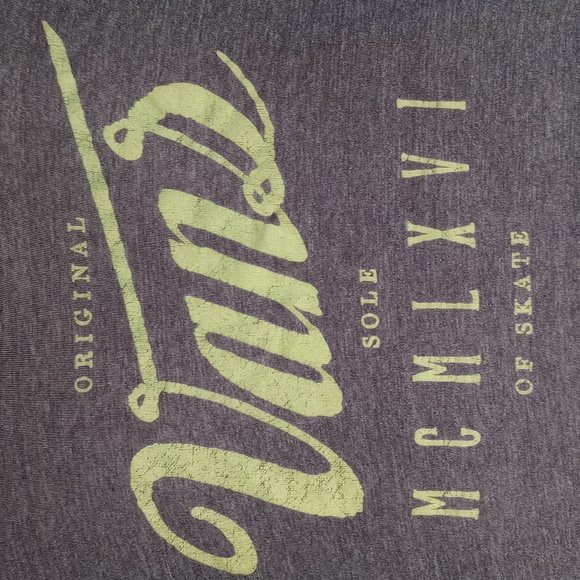 Vintage Vans Worn Holey Original Sole of Skate T Shirt Gray & Green - Picture 4 of 11